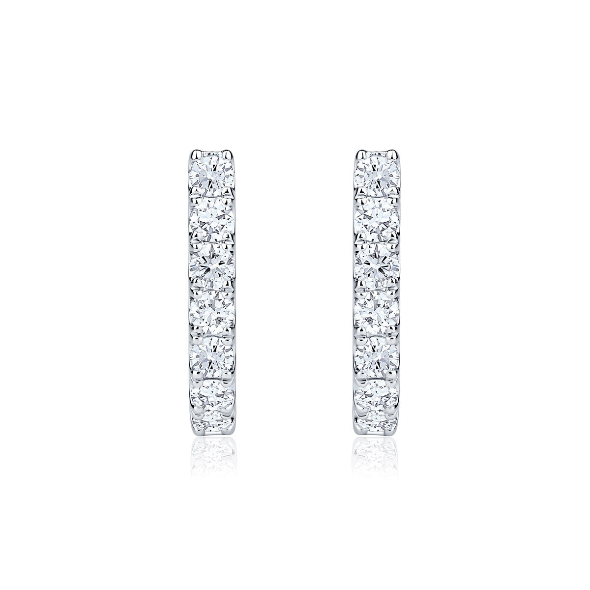 1.50ctw J Hoop Diamond Earrings