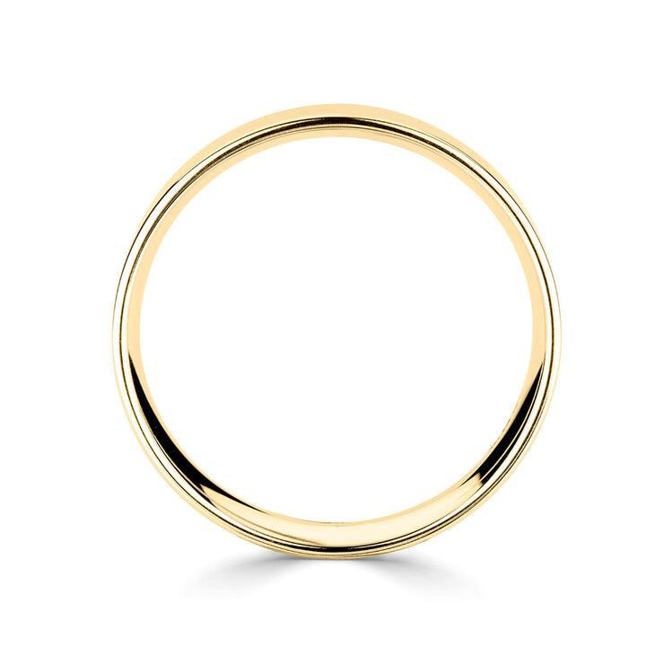 5.0mm Basic Light Court Wedding band. 18ct Yellow Gold