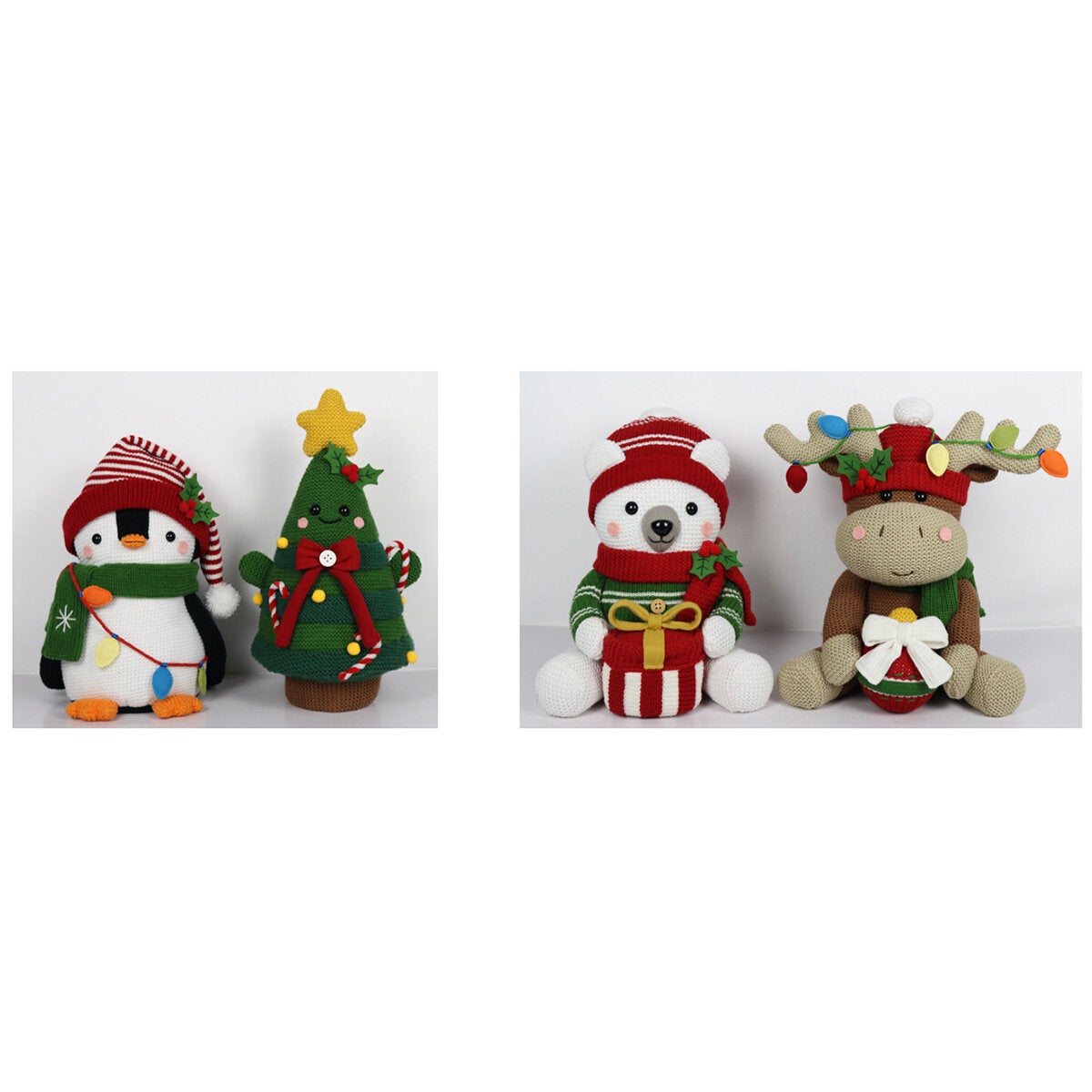 16 inch Christmas Knit Characters Assortment- Set Of 2 16 inch Christmas Knit Characters Assortment- Set Of 2