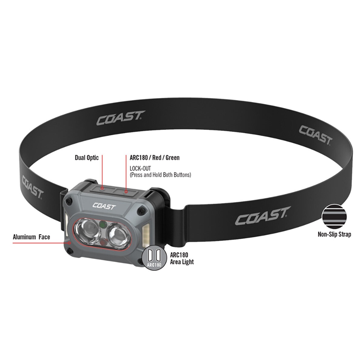 COAST CH1000R 1000 Lumen Rechargeable Dual Power Headlamp, 3-Pack
