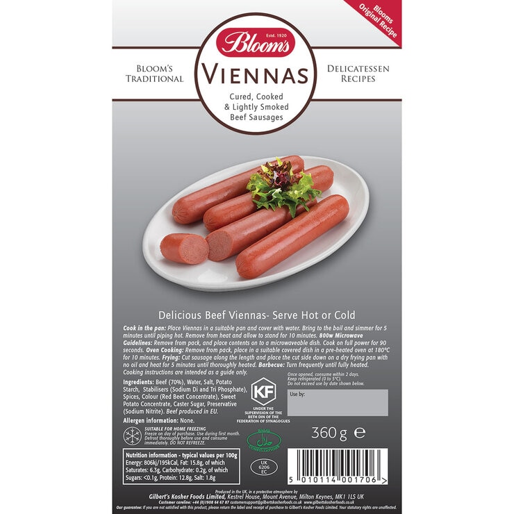 Bloom's Smoked Viennas, 360g