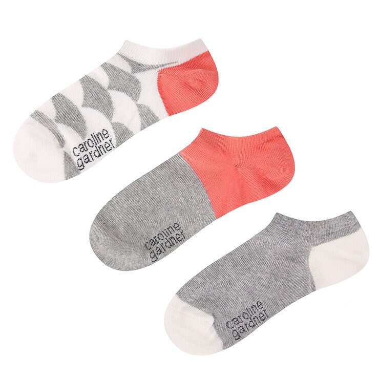 Caroline Gardner Ladies Trainer Sock 6 Pack in Grey