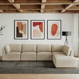 Henredon Murphy Taupe 6 Piece Modular Fabric Sofa