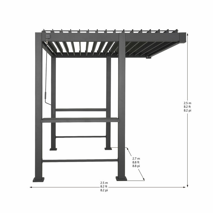 Mirador Adjustable Louvered Grill Pergola 8ft 8" x 8ft 2" (2.7 x 2.5m)