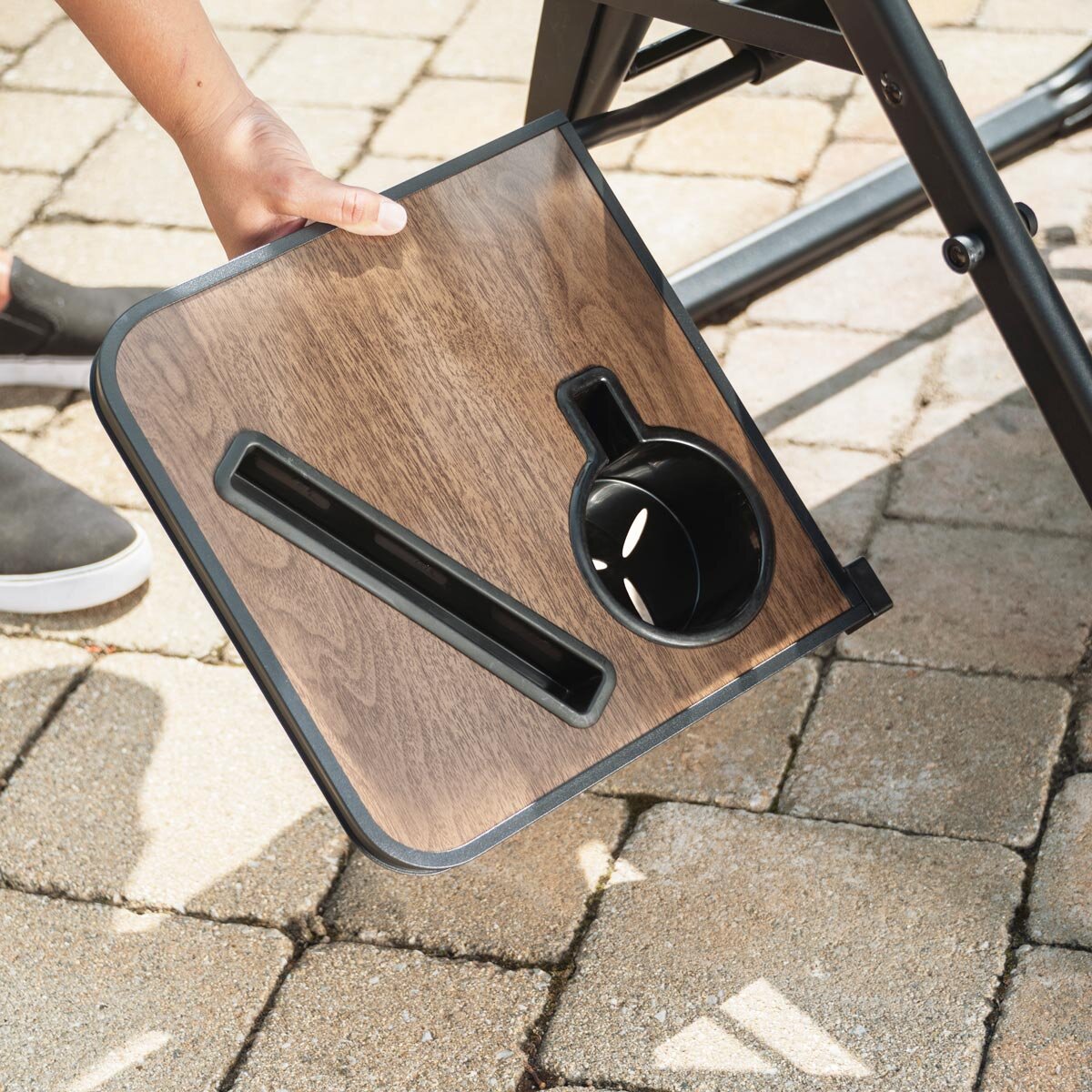 Timber Ridge Zero Gravity Folding Lounger with Side Table