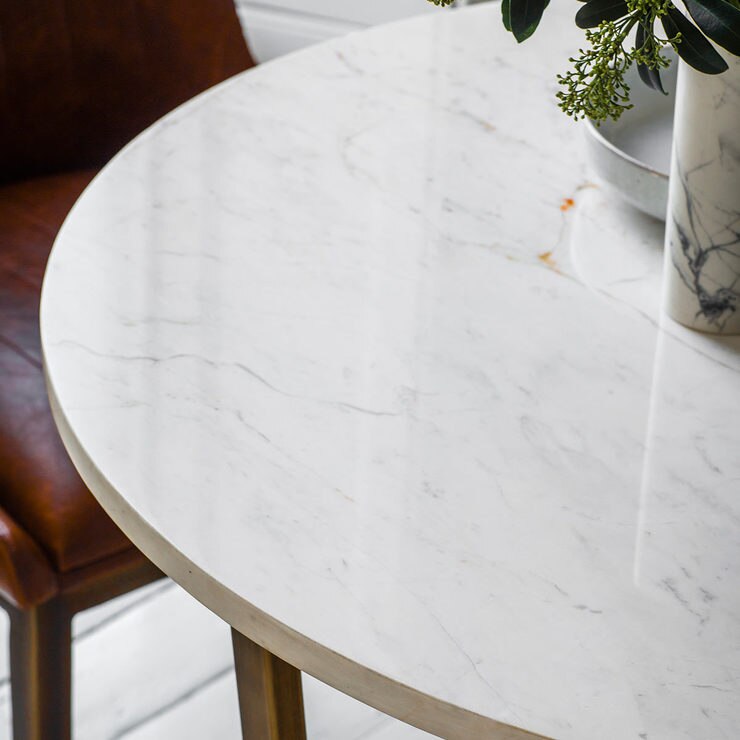 Cleo White Marble Dining Table Costco UK