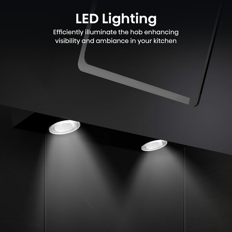 Hisense Hi6 CH10IN14BBUK 100cm Chimney Cooker Hood, A Rated in Black Glass
