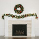 30 inch (76cm) Pre-Lit Decorated Wreath with 50 LED Lights 30 inch (76cm) Pre-Lit Decorated Wreath with 50 LED Lights