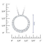 0.50ctw Circle Diamond Pendant, 14k White Gold