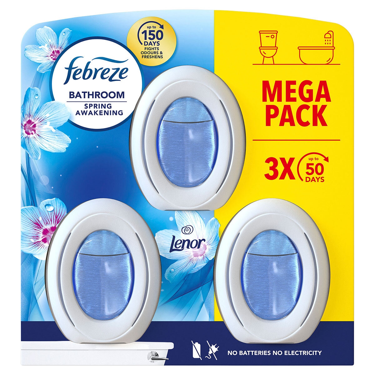 Febreze Spring Awakening Bathroom Gel, 3 Pack