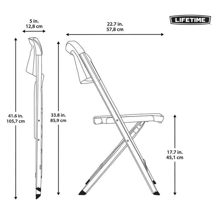Lifetime Bypass Commercial Grade Folding Chairs, 4 Pack