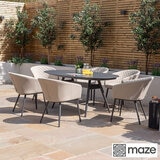 Maze Ambition 7 Piece Oval Dining Patio Set in 2 Colours + Cover