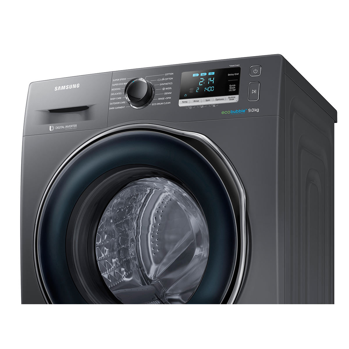 Samsung WW90J6410CX/EU, 9kg, 1400rpm EcoBubble Washing Machine A+++ Rated in Inox