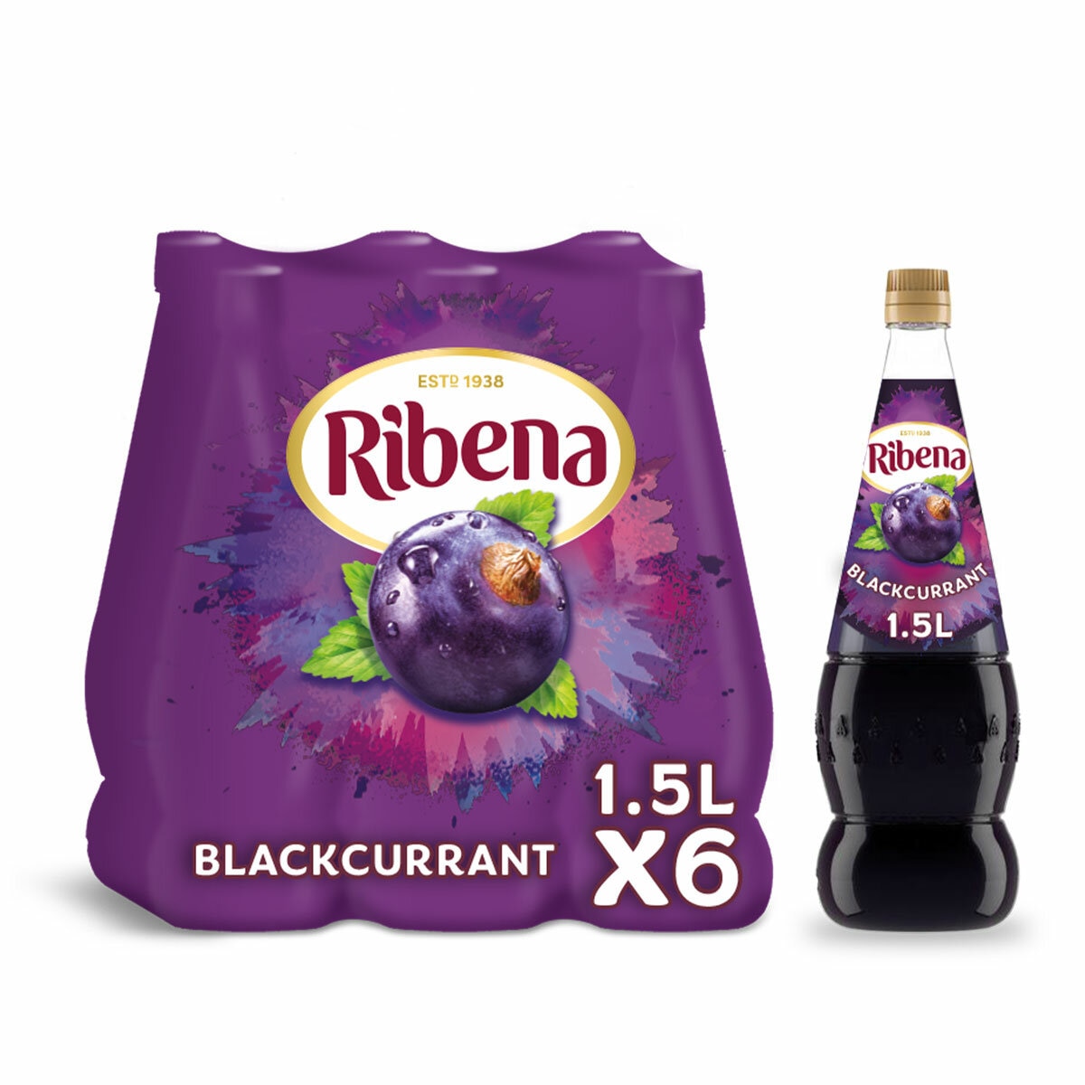 Ribena Blackcurrant, 6x1.5L