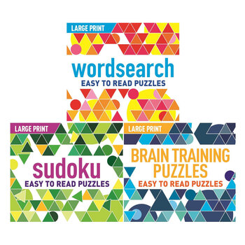 Large Print Puzzle in 3 Options: Wordsearch, Sudoku or Brain Training