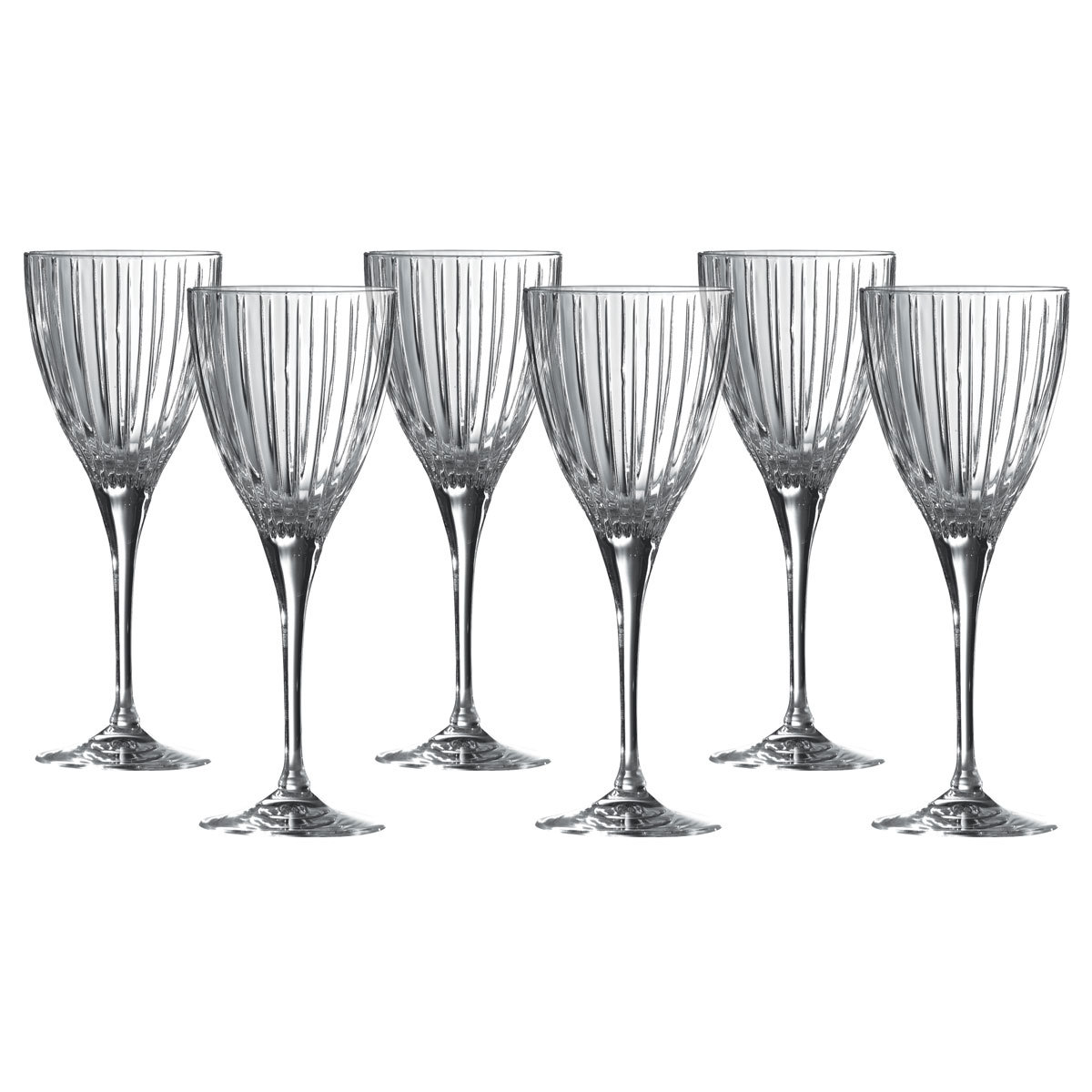 Royal Doulton Linear Crystal Wine Glasses, 6 Pack
