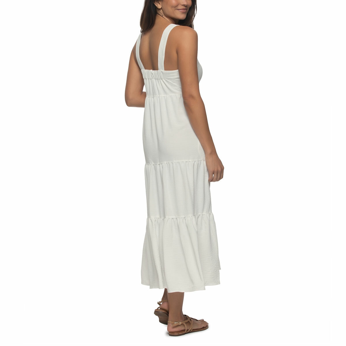Jezebel Ladies Tiered Dress in Cream, Extra Large