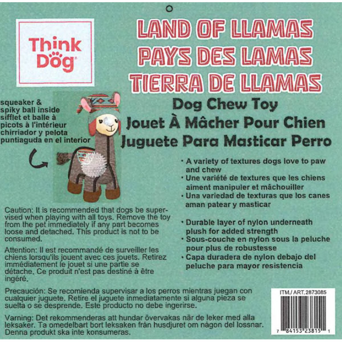 Think Dog Land of Llamas Dog Toy in Brown Think Dog Land of Llamas Dog Toy in Brown