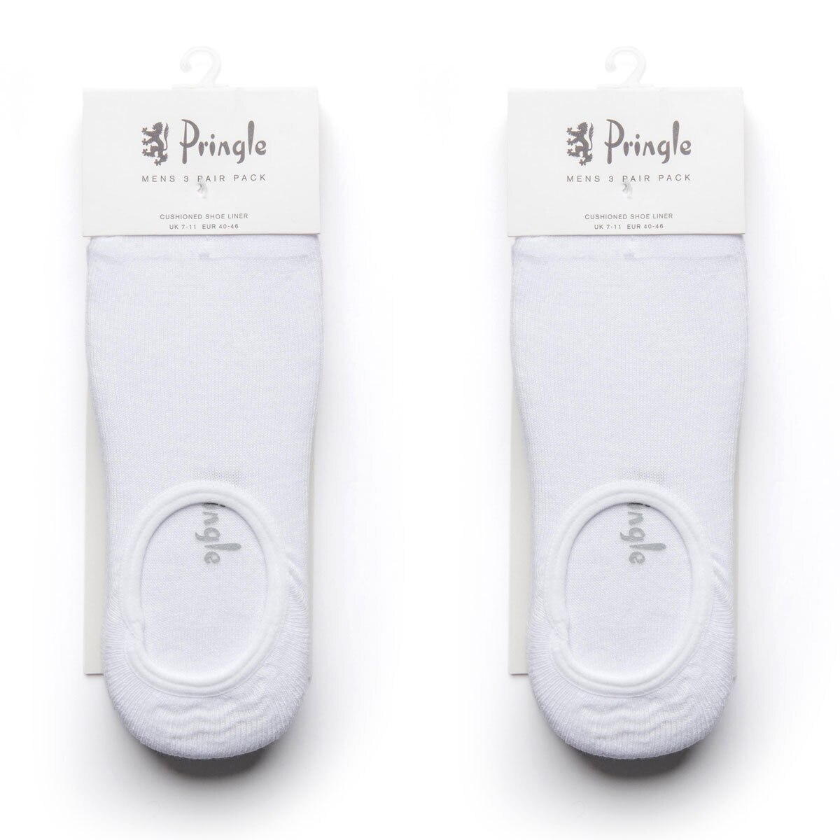 Pringle Men's 2 x 3 Pack Cushioned Invisible Socks in 3 Colours and