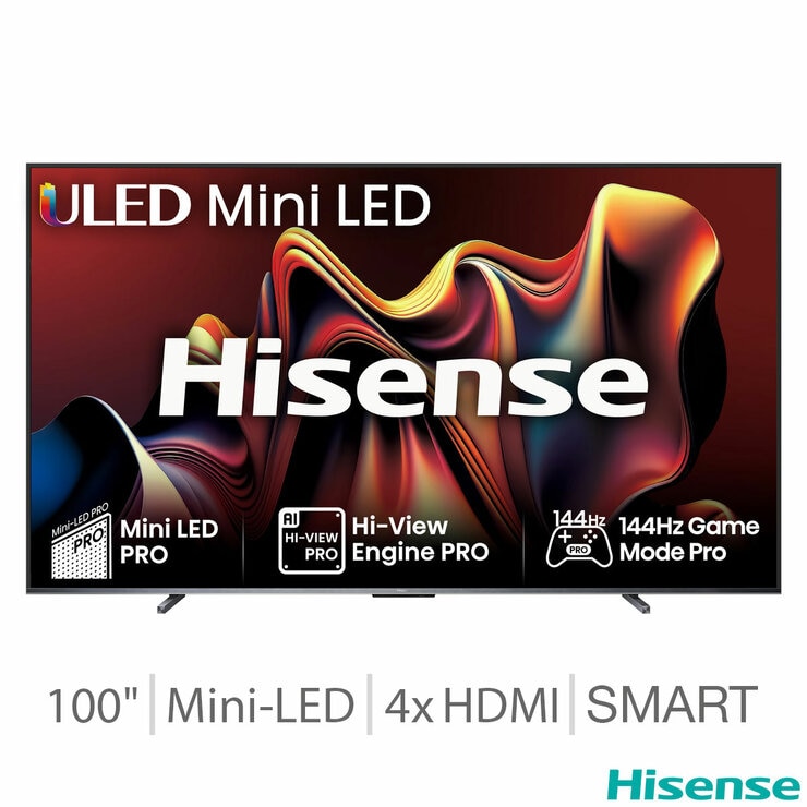 Hisense 100U7NQTUK 100 Inch Mini-LED 4K UHD Smart TV Hisense 100U7NQTUK 100 Inch Mini-LED 4K UHD Smart TV