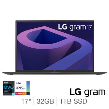 LG Gram, Intel Core i7, 32GB RAM, 1TB SSD, 17 Inch Ultra-Lightweight Laptop, 17Z90Q-K.AD78A1
