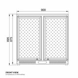Contender RRG020 Commercial 220L Hinged Double Door Bottle Cooler, C Rated in Black