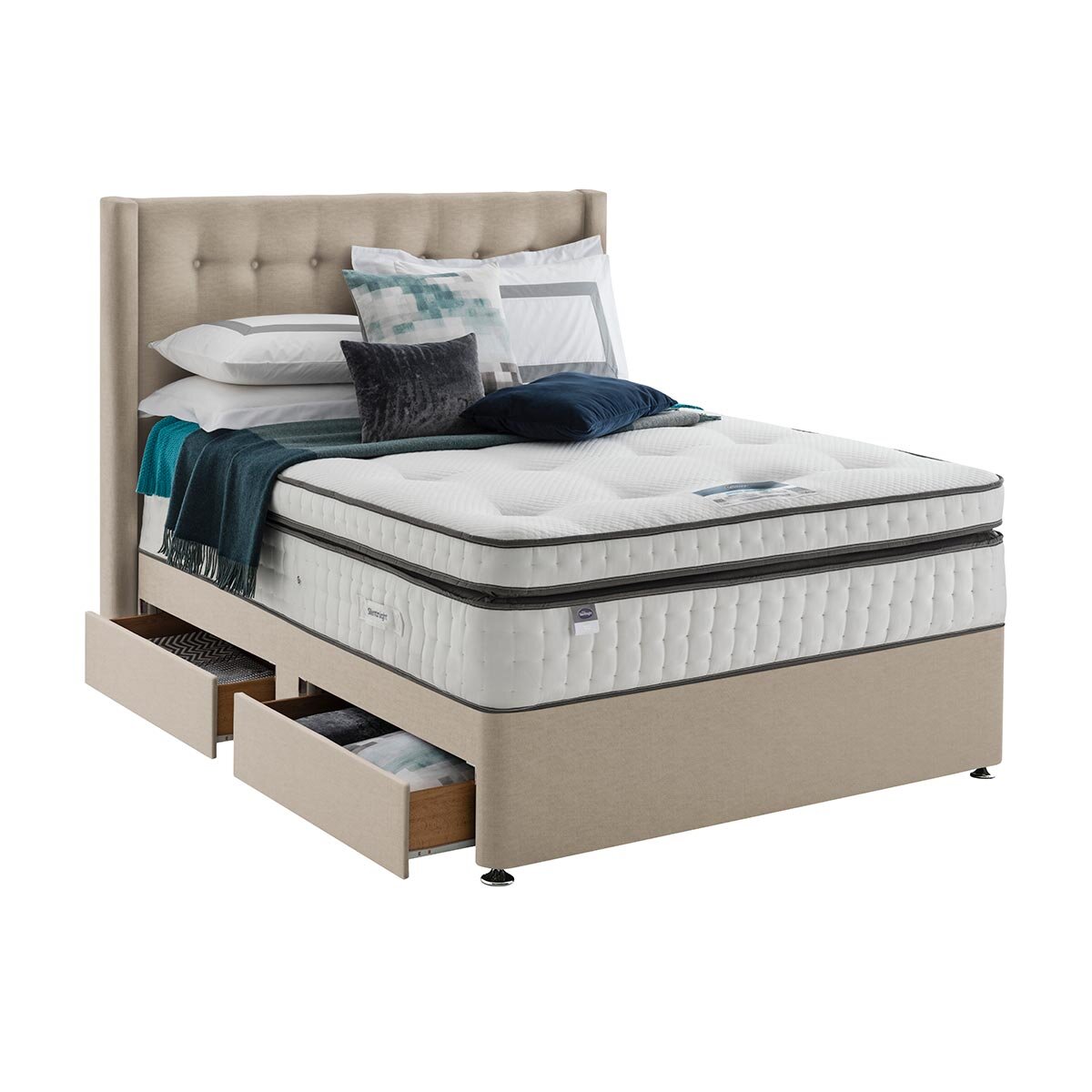 Silentnight Geltex Ultraflex 3000 Mattress & Divan in Sandstone, 2 Firmness Ratings in 4 Sizes