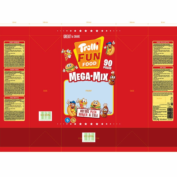 Trolli Fun Food Mega Mix Sweets, Pack of 90 Trolli Fun Food Mega Mix Sweets, Pack of 90