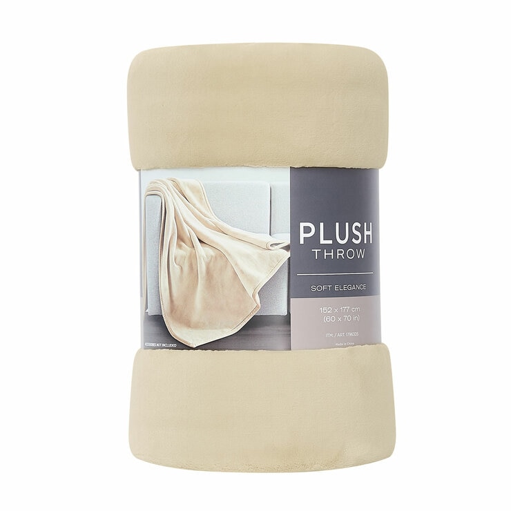 Coco Plush Throw in Sand, 152 x 177 cm