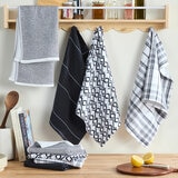Kelly Collection Kitchen Towels 8 Pack, in Black