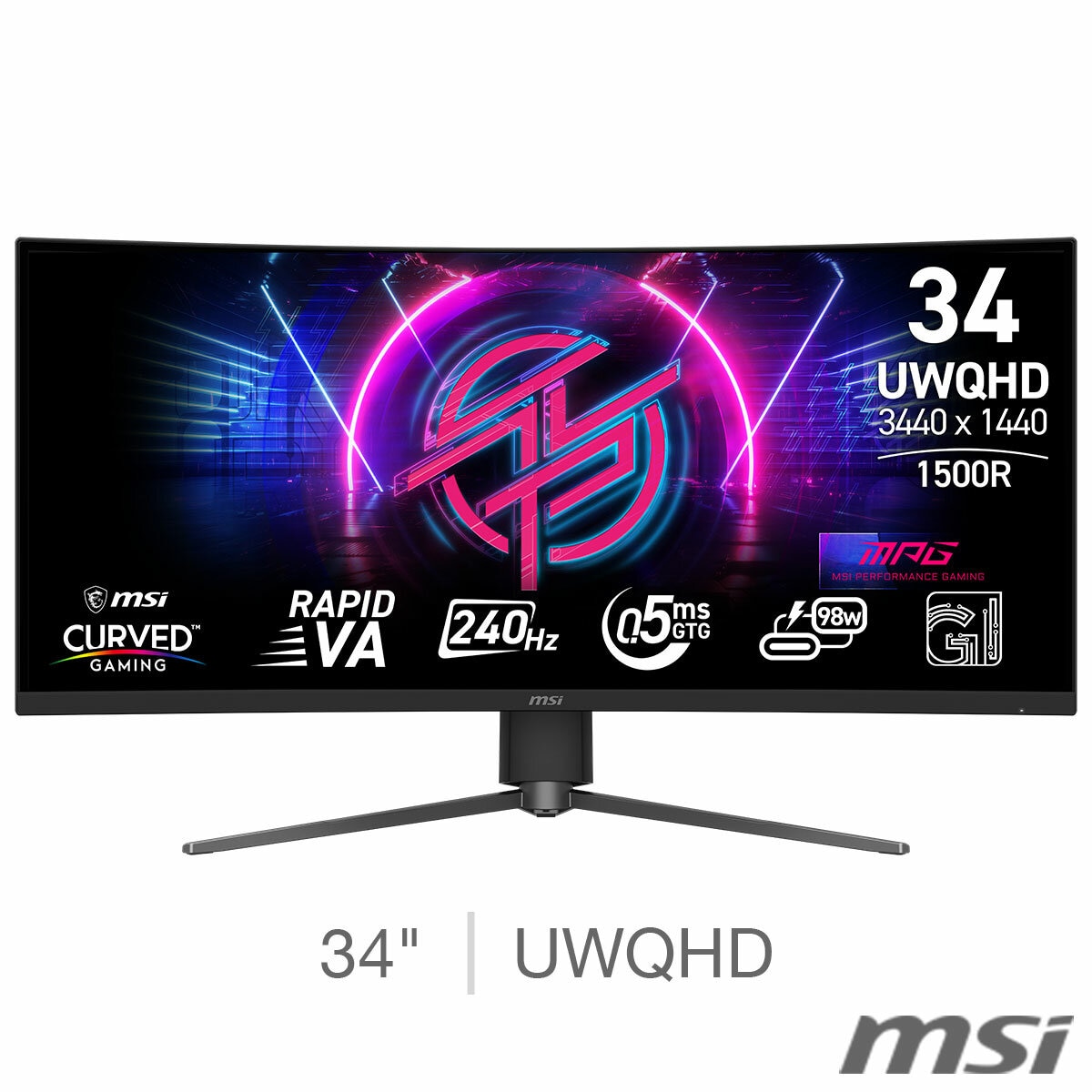 MSI MPG 346CQRF X24 34 inch UWQHD 240Hz VA Gaming Monitor, 9S6-3DD94M-003