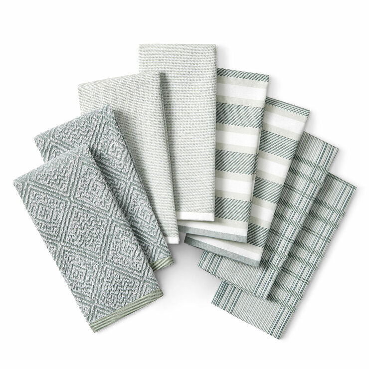 Town & Country Organic Kitchen Towels 8 Pack, in 4 Designs Town & Country Organic Kitchen Towels 8 Pack, in 4 Designs
