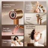 Lifestyle image showing features of the hairdryer Lifestyle image showing features of the hairdryer