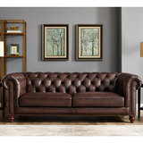 Allington 3 Seater Brown Leather Chesterfield Sofa