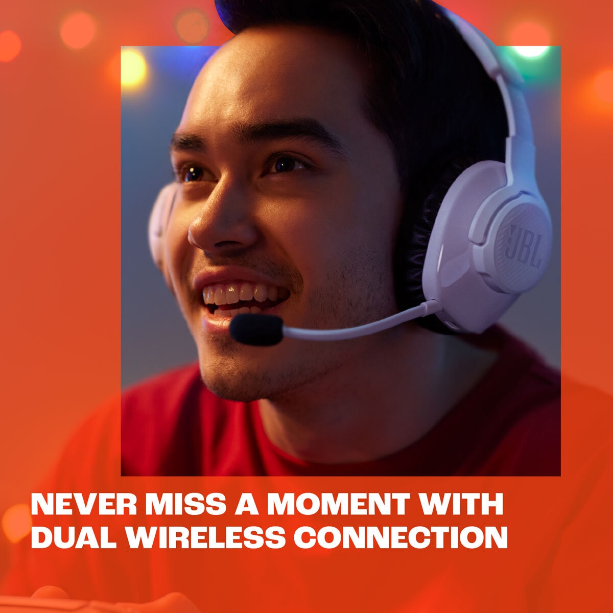 JBL Quantum 360P Wireless Headset for PS4, PS5, Xbox, PC, Switch in White & Blue