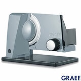 Front Profile of Graef SKS111 Electrical Food Slicer in Silver