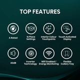 Hisense HS673A90XUK, 16 Place Settings Dishwasher, A Rated in Silver