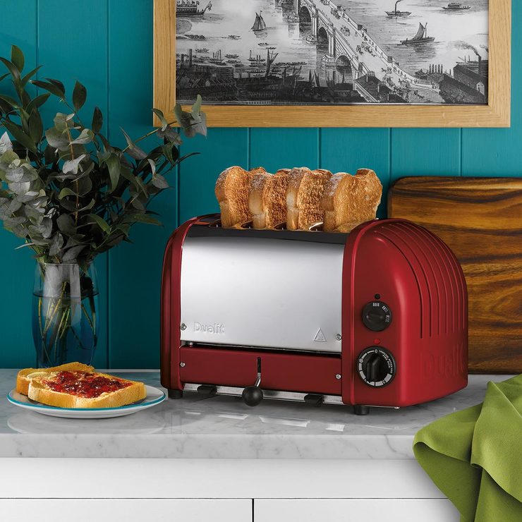 Dualit 4 Slot Classic Toaster With Sandwich Cage, Red 40591 Costco UK