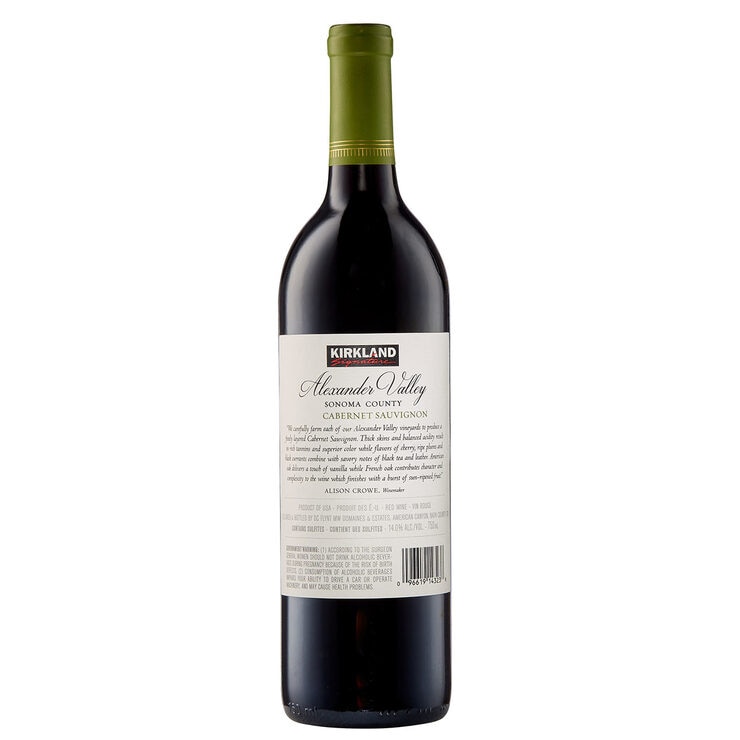 Kirkland Signature Alexander Valley Sonoma County Cabernet Sauvignon 2019, 75cl