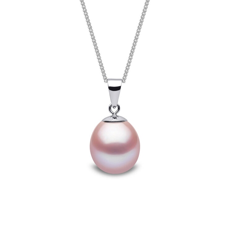 9mm Cultured Freshwater Pink Pearl Pendant, 18ct White Gold 9mm Cultured Freshwater Pink Pearl Pendant, 18ct White Gold