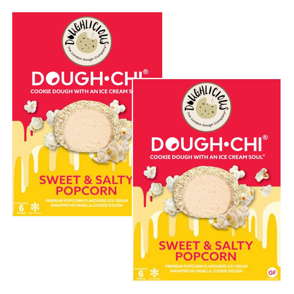 Doughlicious Dough-Chi Sweet & Salty Popcorn, 2 x 6 x 34g
