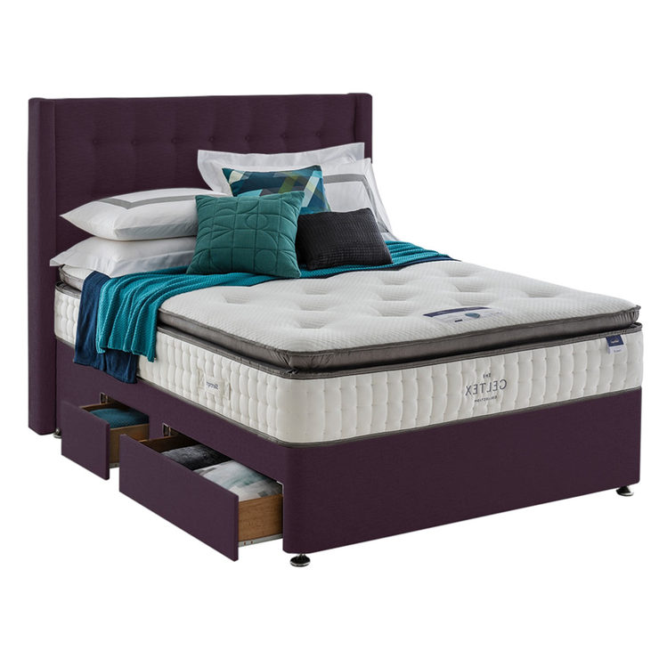 Silentnight Continental Drawer Divan Base with Bloomsbury Headboard in