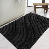 Safdie Tufted Wave Black Bath Mat, 56 x 91 cm Safdie Tufted Wave Black Bath Mat, 56 x 91 cm