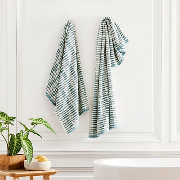 Loftex Loft Green Stripe Bath Towel, 76 x 147 cm