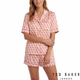 Ted Baker Ladies Satin 2 Piece PJ Set in Coral