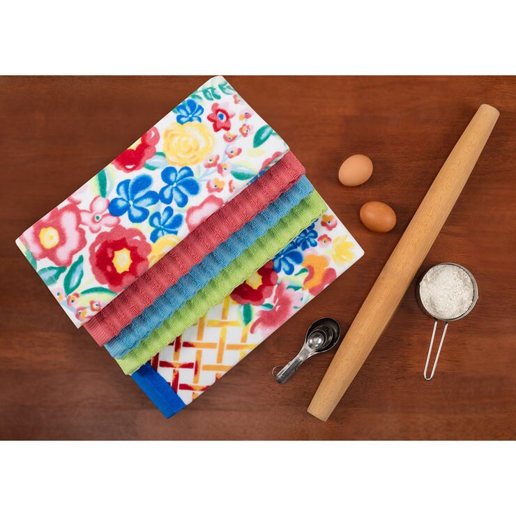 Town & Country Living 10 Piece 100 Cotton Kitchen Towel Set in 4