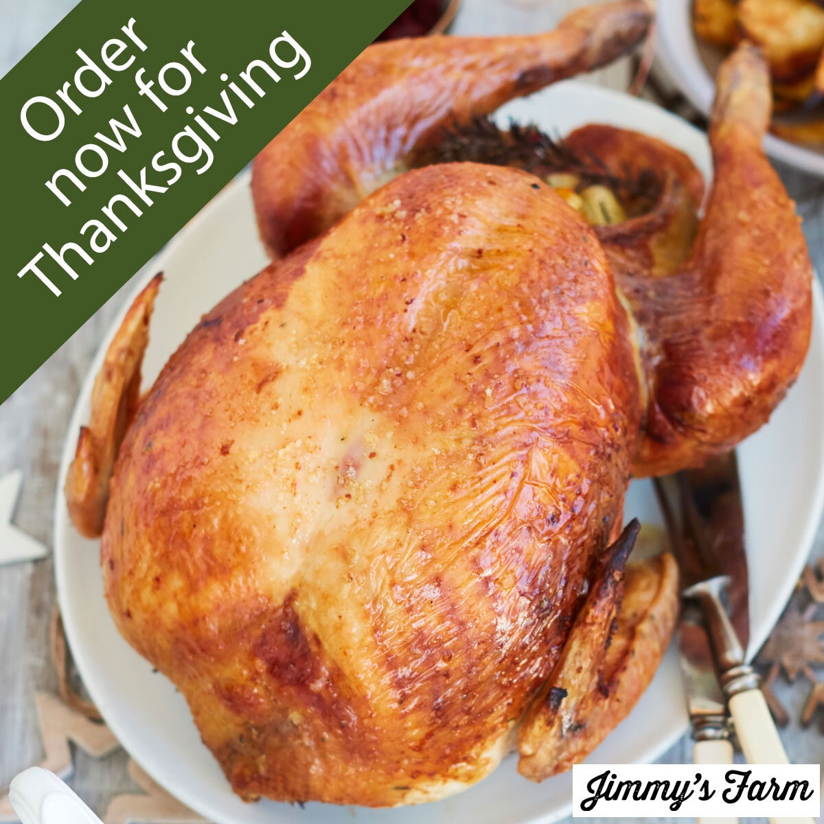 Jimmy's Farm Free Range Rustic Bronze Thanksgiving Turkey, 5kg Minimum Weight (Serves 8-12 people)
