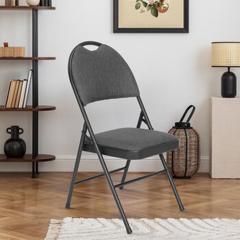 Star Elite High Back Padded Fabric Folding Chairs, 4 Pack