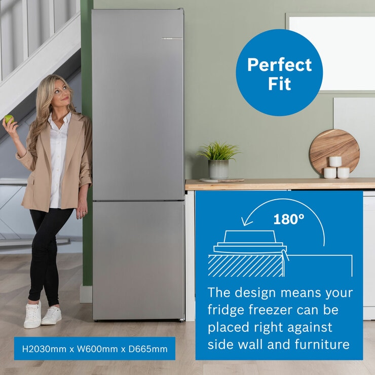 Bosch Series 4 KGN392LAGG Fridge Freezer, A Rated in Silver