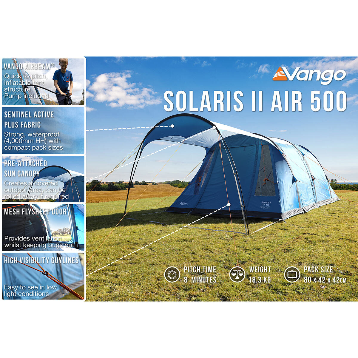 Vango II 500 5 Person Family Tent |